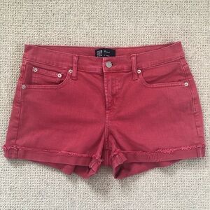 GAP Women's Faded Red Denim Shorts, Size 8/29 Regular